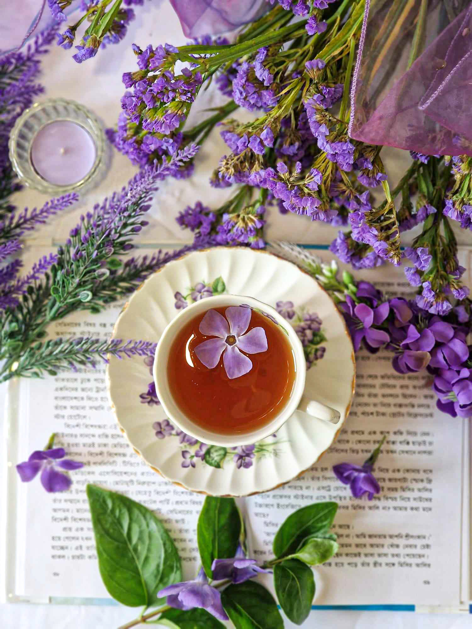 Flower inside a teacup